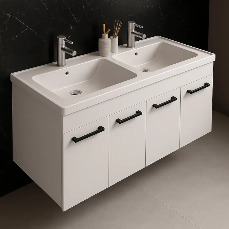 Modern vanity units in various sizes and finishes